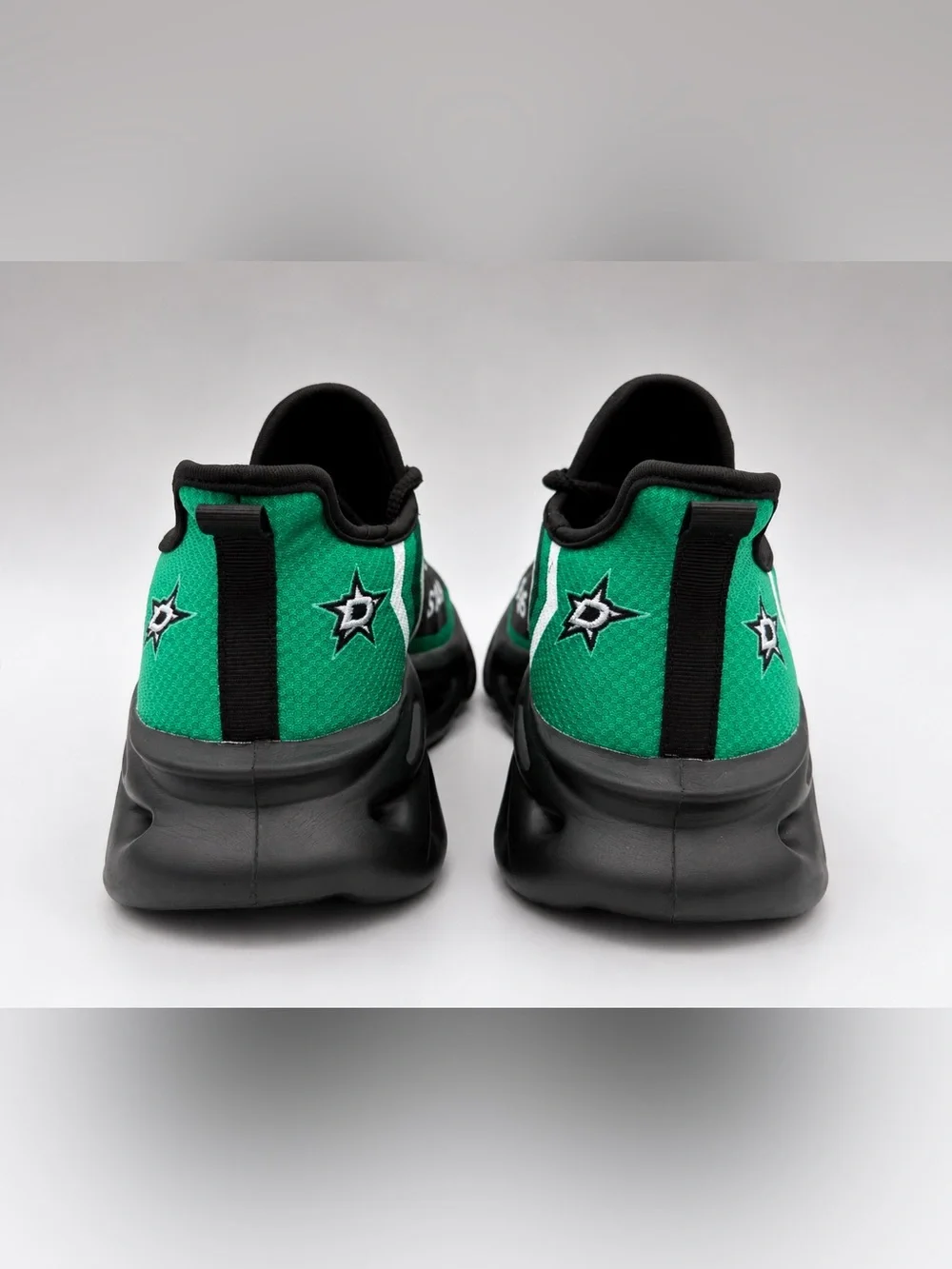 Dallas Stars Fan Athletic Sneakers Green Black Men's US 6.5 Slip On Size 39